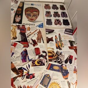 Vintage 90s The Daily Planet global clothing catalog clippings cat art collage